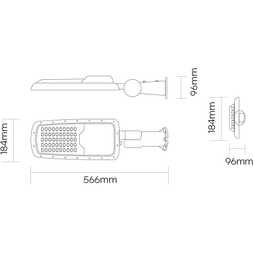 LED Ielu gaismeklis - laterna ar PHILIPS diodēm 90W, 12 600Lm, 4000K, IP66